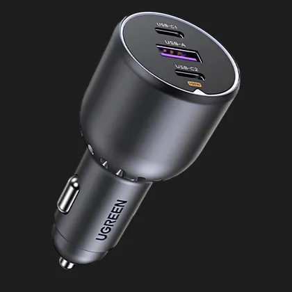 АЗУ UGREEN EC705 2xUSB-C PD + USB-A 130W Fast Car Charger (Gray)