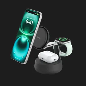 Беспроводная зарядка Belkin 3в1 UltraCharge Pro Magnetic Charging 25Вт Dock (Charcoal) в Хмельницком