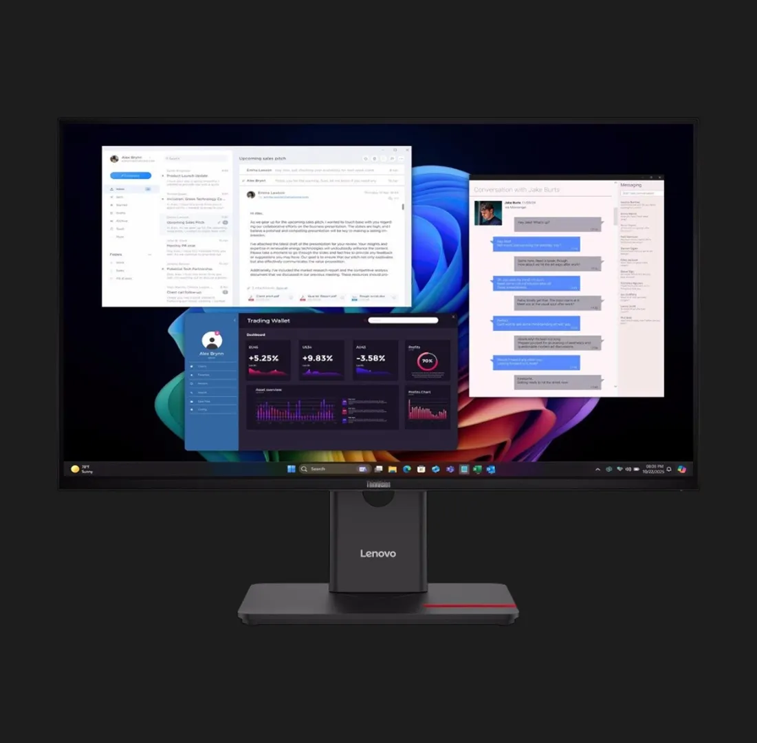 Монітор Lenovo 27" ThinkVision T27ud-40 IPS 60Hz 64AFGAT2UA (UA)