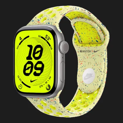 Apple Watch Series 11 GPS, 42mm Space Gray Aluminum Case with Volt Splash Nike Sport Band (M/L)