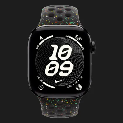 Apple Watch Series 11 GPS, 42mm Jet Black Aluminum Case with Midnight Black Nike Sport Band (M/L)
