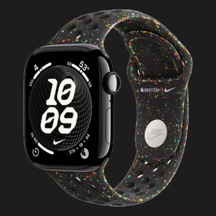Apple Watch Series 11 GPS, 42mm Jet Black Aluminum Case with Midnight Black Nike Sport Band (M/L)