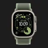 Ремешок Apple Trail Loop Band для Apple Watch 44/45/46/49 mm (Green/Neon) (Natural Titanium) (M/L)