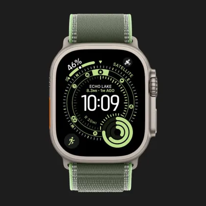 Ремешок Apple Trail Loop Band для Apple Watch 44/45/46/49 mm (Green/Neon) (Natural Titanium) (M/L) в Чернигове