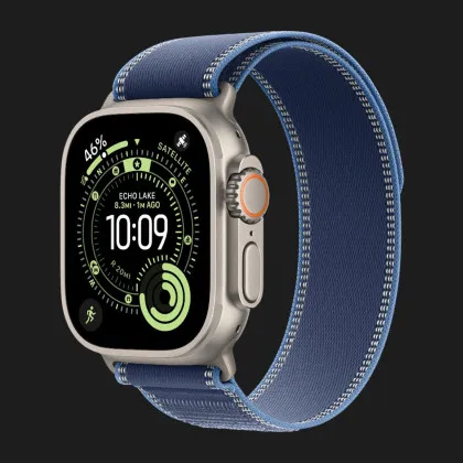 Ремешок Apple Trail Loop Band для Apple Watch 44/45/46/49 mm (Blue/Bright Blue) (Natural Titanium) (M/L) в Чернигове