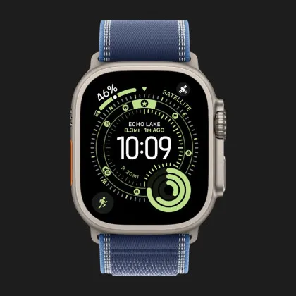 Ремешок Apple Trail Loop Band для Apple Watch 44/45/46/49 mm (Blue/Bright Blue) (Natural Titanium) (M/L) в Чернигове