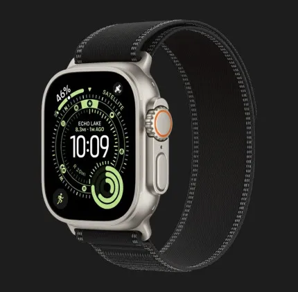 Ремінець Apple Trail Loop Band для Apple Watch 44/45/46/49 mm (Black/Charcoal) (Natural Titanium) (M/L)