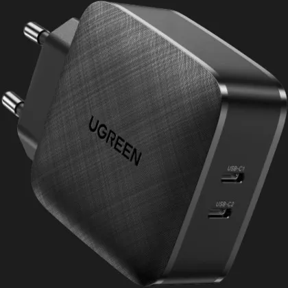 Блок питания UGREEN CD216 66W 2xUSB Type-C Fast Charger PD QC4.0 3A (Black)
