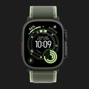 Ремінець Apple Trail Loop Band для Apple Watch 44/45/46/49 mm (Green/Neon) (Black Titanium) (S/M)