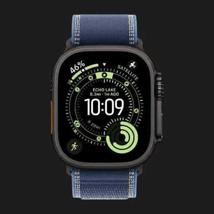 Ремінець Apple Trail Loop Band для Apple Watch 44/45/46/49 mm (Blue/Bright Blue) (Black Titanium) (S/M) в Чернігові