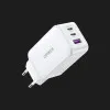 Блок питания UGREEN CD244 65W USB-A+2xUSB-C GaN Tech Fast Charger (White)