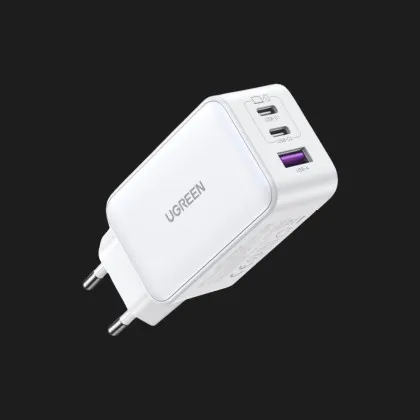 Блок питания UGREEN CD244 65W USB-A+2xUSB-C GaN Tech Fast Charger (White)