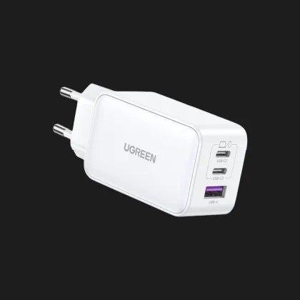 Блок питания UGREEN CD244 65W USB-A+2xUSB-C GaN Tech Fast Charger (White)