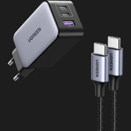 Блок живлення UGREEN CD244 65W USB-A+2xUSB-C GaN Tech Fast Charger (Gray) в Бердичеві
