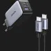 Блок питания UGREEN CD244 65W USB-A+2xUSB-C GaN Tech Fast Charger (Gray)