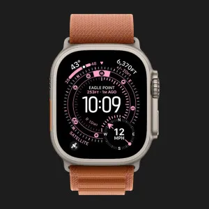 Ремінець Apple Alpine Loop для Apple Watch 49/46/45/44 mm (Terra Cotta) (Natural Titanium) (L)