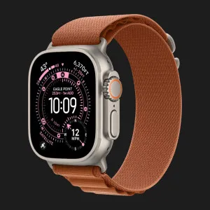 Ремінець Apple Alpine Loop для Apple Watch 49/46/45/44 mm (Terra Cotta) (Natural Titanium) (L)