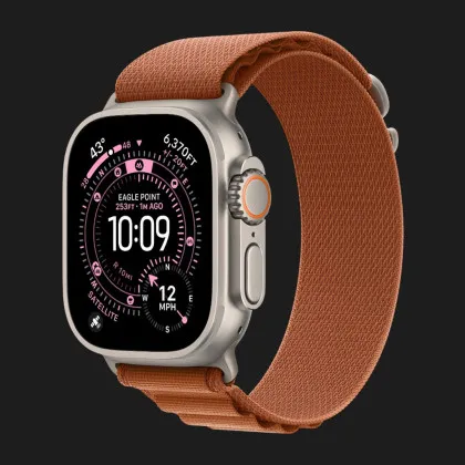 Ремінець Apple Alpine Loop для Apple Watch 49/46/45/44 mm (Terra Cotta) (Natural Titanium) (M) в Чернігові