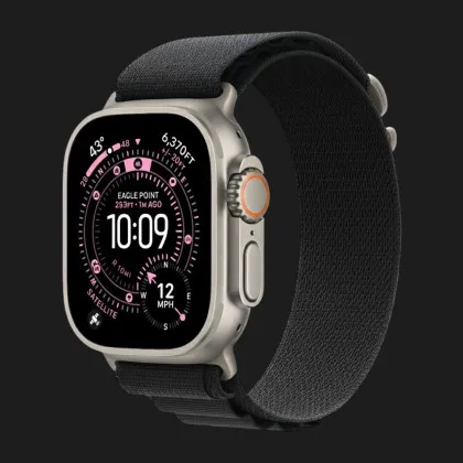 Ремінець Apple Alpine Loop для Apple Watch 49/46/45/44 mm (Black) (Natural Titanium) (S) в Чернігові