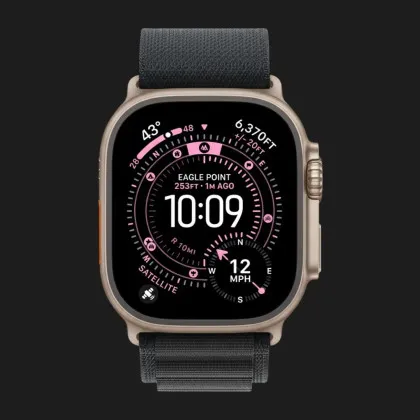 Ремінець Apple Alpine Loop для Apple Watch 49/46/45/44 mm (Black) (Natural Titanium) (L) в Чернігові