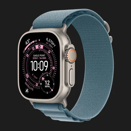 Ремінець Apple Alpine Loop для Apple Watch 49/46/45/44 mm (Light Blue) (Natural Titanium) (S) в Чернігові