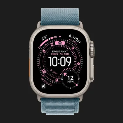 Ремінець Apple Alpine Loop для Apple Watch 49/46/45/44 mm (Light Blue) (Natural Titanium) (L) в Чернігові