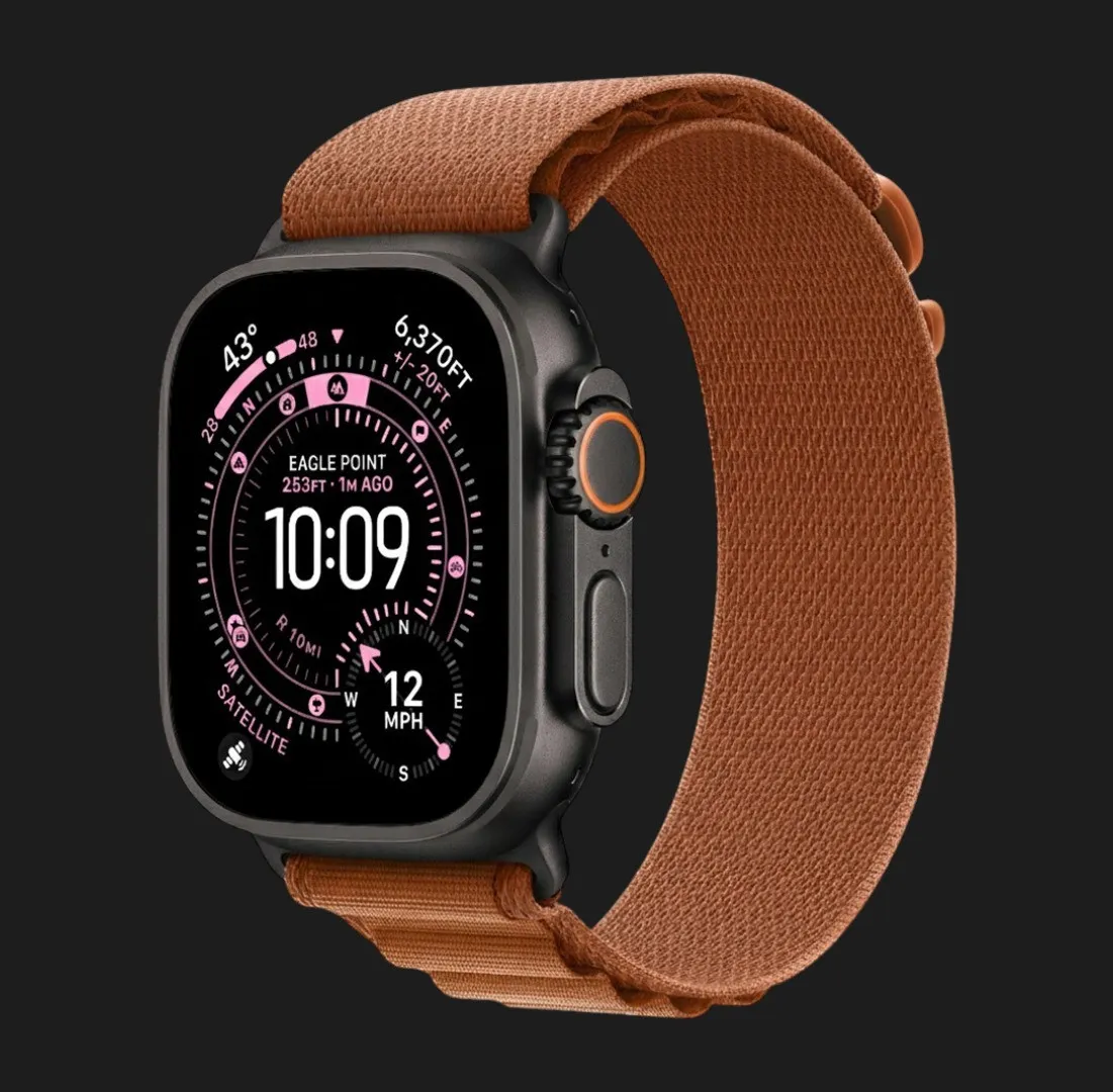 Ремінець Apple Alpine Loop для Apple Watch 49/46/45/44 mm (Terra Cotta) (Black Titanium) (S)