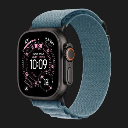 Ремінець Apple Alpine Loop для Apple Watch 49/46/45/44 mm (Light Blue) (Black Titanium) (S) в Чернігові