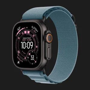 Ремінець Apple Alpine Loop для Apple Watch 49/46/45/44 mm (Light Blue) (Black Titanium) (M)
