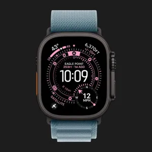 Ремінець Apple Alpine Loop для Apple Watch 49/46/45/44 mm (Light Blue) (Black Titanium) (M)