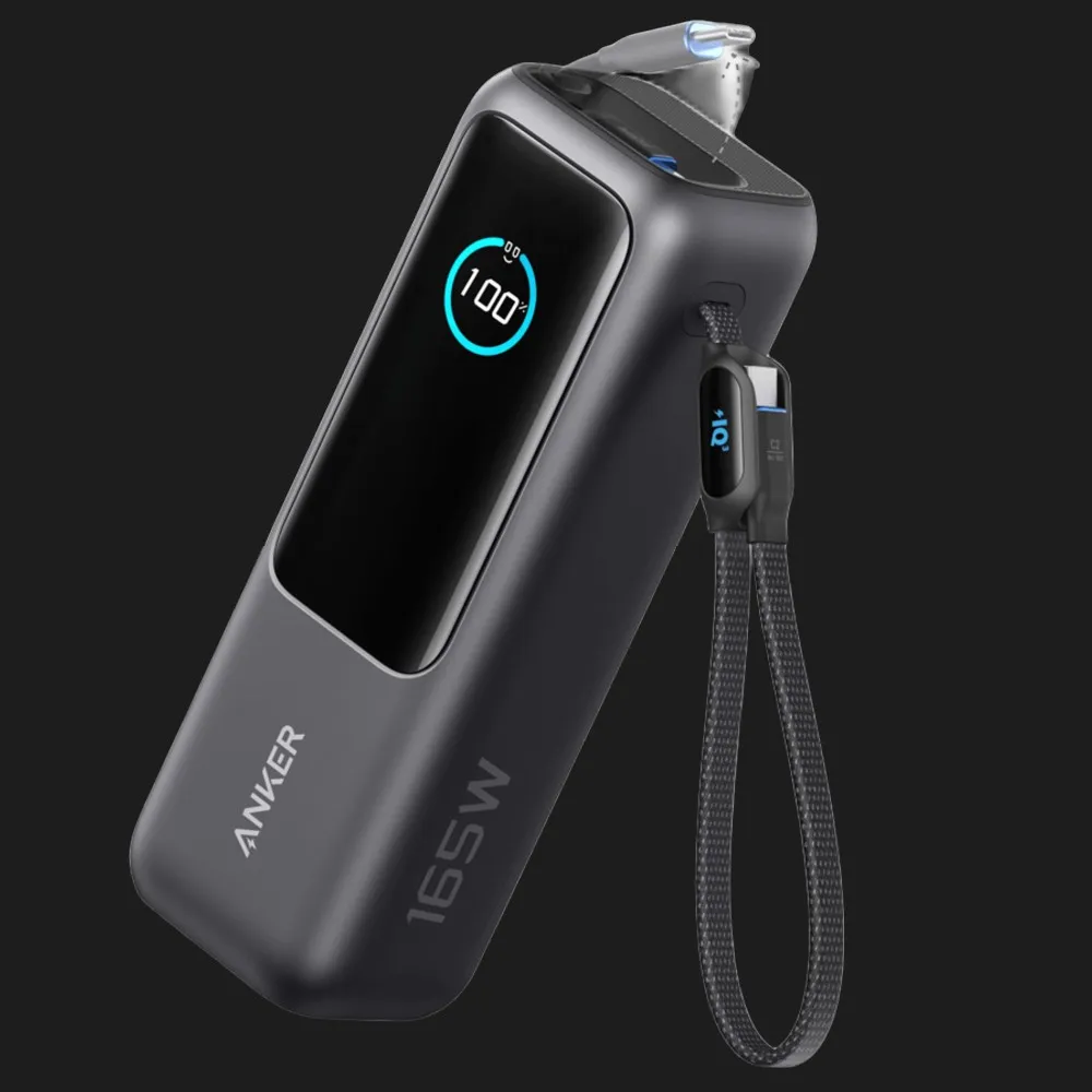 Зарядний пристрій Power Bank ANKER 25000 mAh 165W PD Built-In Double USB-C Cables (Space Black)