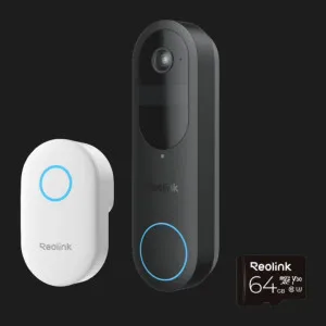 Відеодзвінок Reolink D340B (Video Doorbell Wi-Fi/АКБ) (Black) в Сваляві