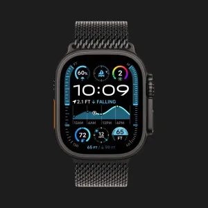 б/у Apple Watch Ultra 2 49mm Black Titanium Case with Black Titanium Milanese Loop Medium (MX5U3) (Хороший стан)