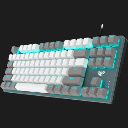 Клавіатура дротова AULA F3287 keycap KRGD blue EN/UA (Gray/White) (UA)