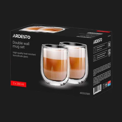 Набір чашок з подвійними стінками Ardesto 250 мл 2 шт. (AR2625BR) в Ковелі