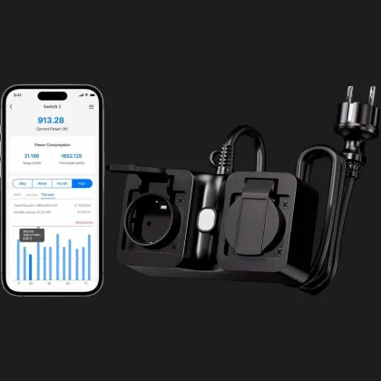 Смарт розетка уличная Meross MOP320HK-EU (совместимая с Matter) (Black) в Ковеле