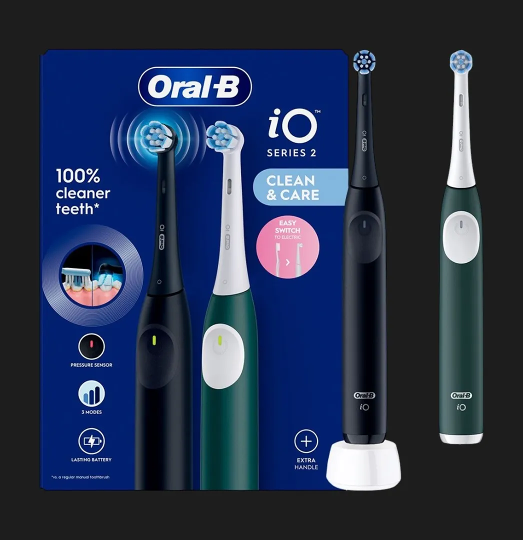 Набір зубних електрощіток BRAUN Oral-B iO Series 2 (Black/Green)