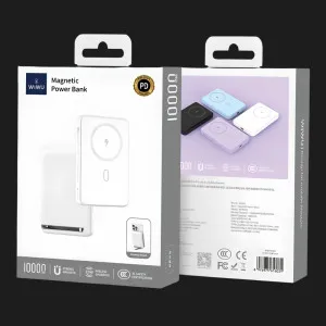 Зарядное устройство Power Bank WiWU Wi-P043 PD20W Magnetic + Stand (White) в Хмельницком
