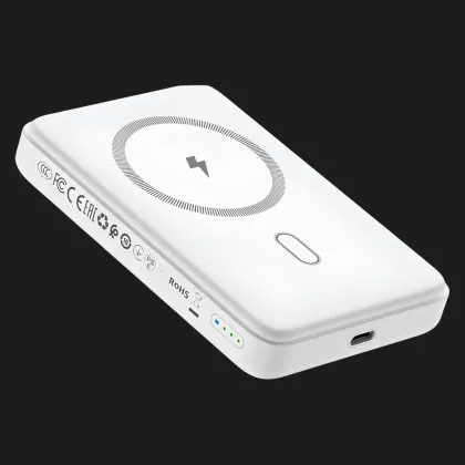 Зарядний пристрій Power Bank WiWU Wi-P043 PD20W Magnetic + Stand (White)