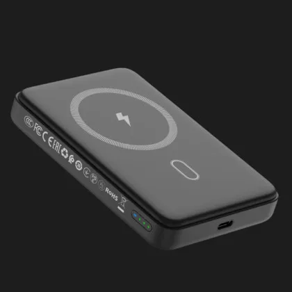 Зарядний пристрій Power Bank WiWU Wi-P043 PD20W Magnetic + Stand (Black)