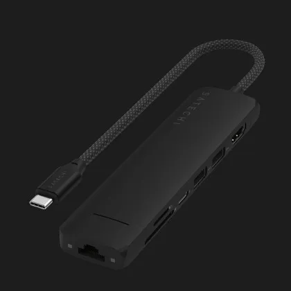 Переходник Satechi 7-in-1 USB-C Slim Multiport Adapter 4K with Ethernet (Black) в Броварах