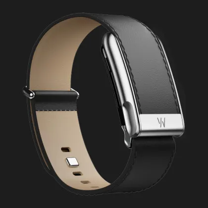 Ремінець Whoop LeatherLuxe Band Straight для Whoop MG (Black/Cream with Titanium) (Size L) в Ковелі