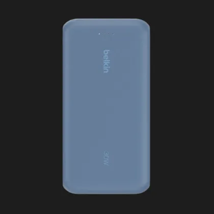 Зарядний пристрій Power Bank Belkin 20000мАh, 30Вт, вбудований кабель USB-C (Blue)