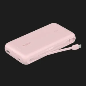 Зарядное устройство для Power Bank Belkin 20000мАh, 30Вт, встроенный кабель USB-C (Pink) в Хмельницком