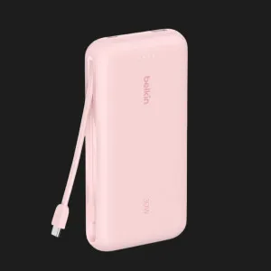 Зарядное устройство для Power Bank Belkin 20000мАh, 30Вт, встроенный кабель USB-C (Pink) в Хмельницком