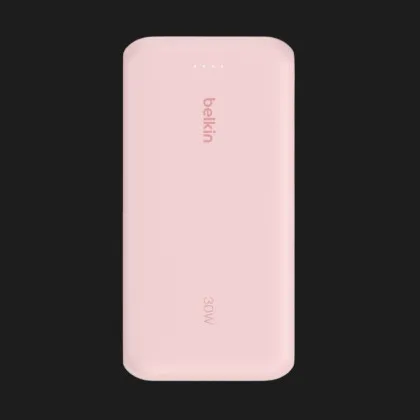 Зарядний пристрій Power Bank Belkin 20000мАh, 30Вт, вбудований кабель USB-C (Pink)
