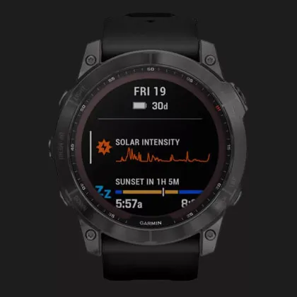 б/у Garmin Fenix 7X Sapphire Solar Carbon Gray DLC Titanium with Black Band