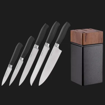 Набор ножей с блоком Ardesto Black Mars 6 предметов, дерево