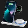 Безпровідна зарядка WiWU Wi-W020 Foldable 3 in 1 Wireless Charger (White)