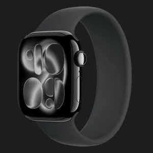 Apple Watch Series 11 GPS, 42mm Jet Black Aluminium Case with Black Solo Loop Size 5 (MEW04+MY7U3)